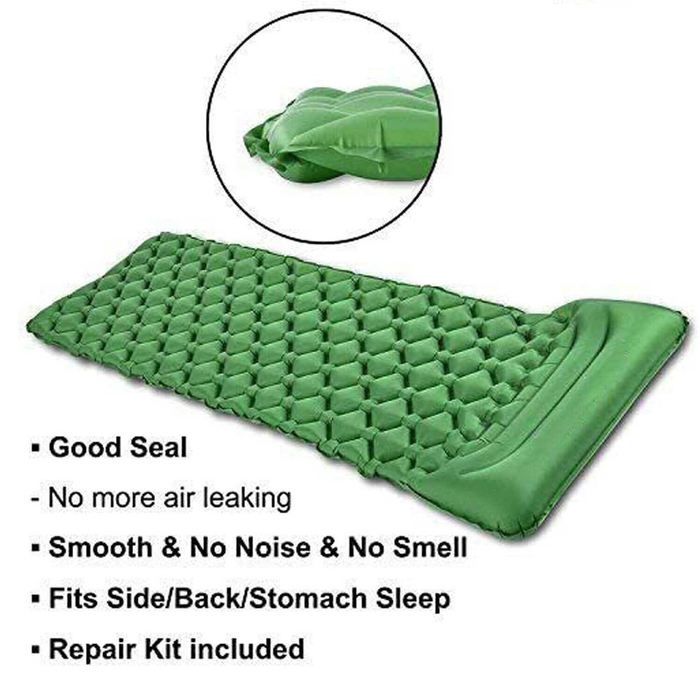 Self Inflating Mattress Camping Hiking Airbed Mat Sleeping with Pillow Bag Camp.