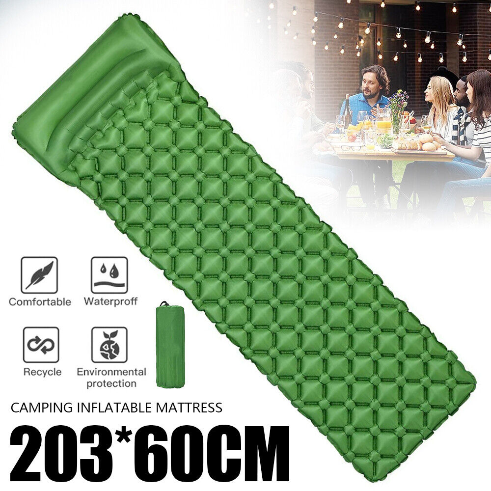 Self Inflating Mattress Camping Hiking Airbed Mat Sleeping with Pillow Bag Camp.