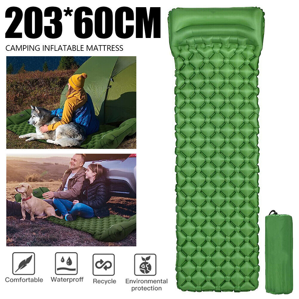 Self Inflating Mattress Camping Hiking Airbed Mat Sleeping with Pillow Bag Camp.