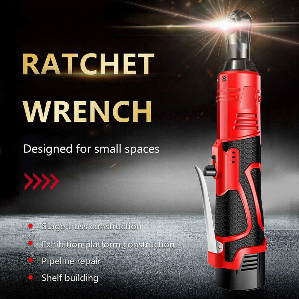 3/8'' Electric Cordless Ratchet 18V 100Nm Right Angle Wrench With Battery Socket