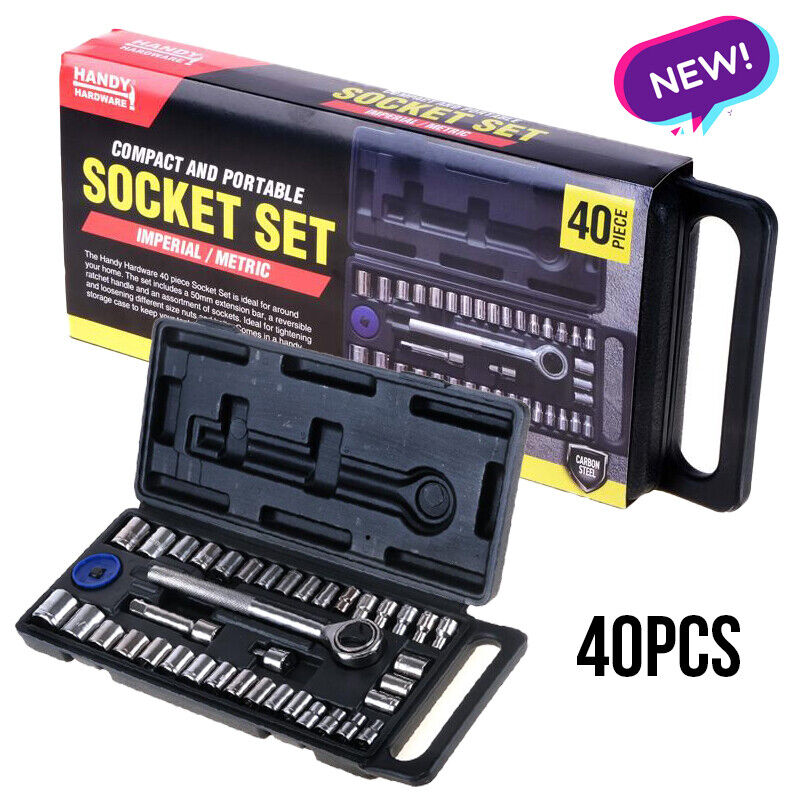 40PCS Car Repair Garage Tool Socket Set Tool Kit and Wrench Ratchet in Case AU