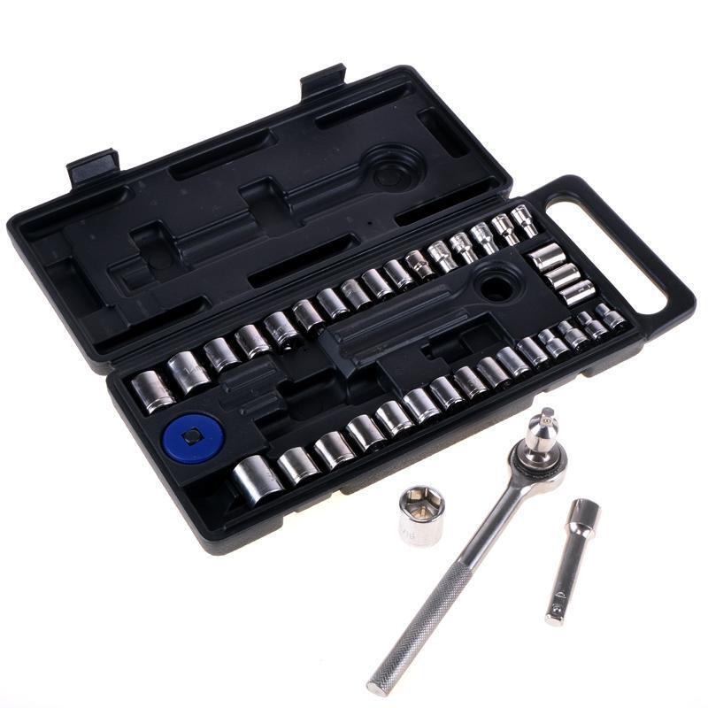 40PCS Car Repair Garage Tool Socket Set Tool Kit and Wrench Ratchet in Case AU