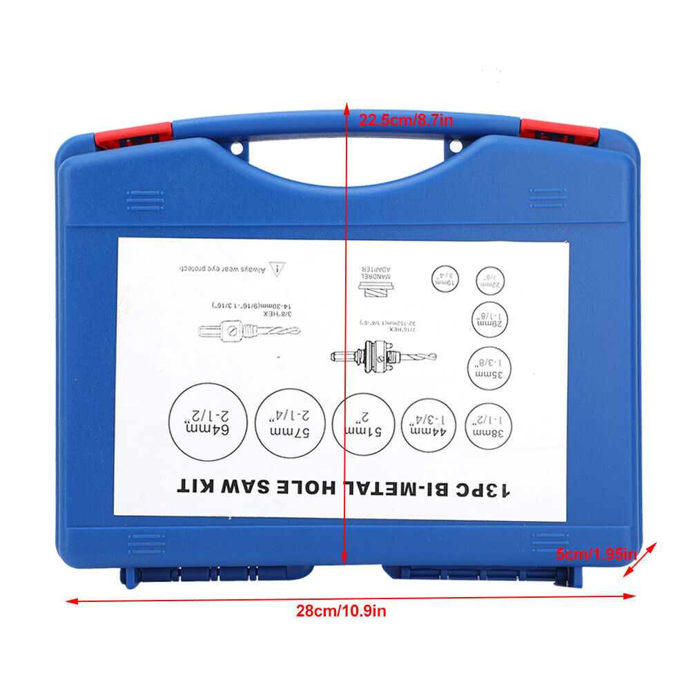 14pcs Bi-Metal Hole Saw Set Metal Wood Holesaw Drill Bit Hex Wrench Kit