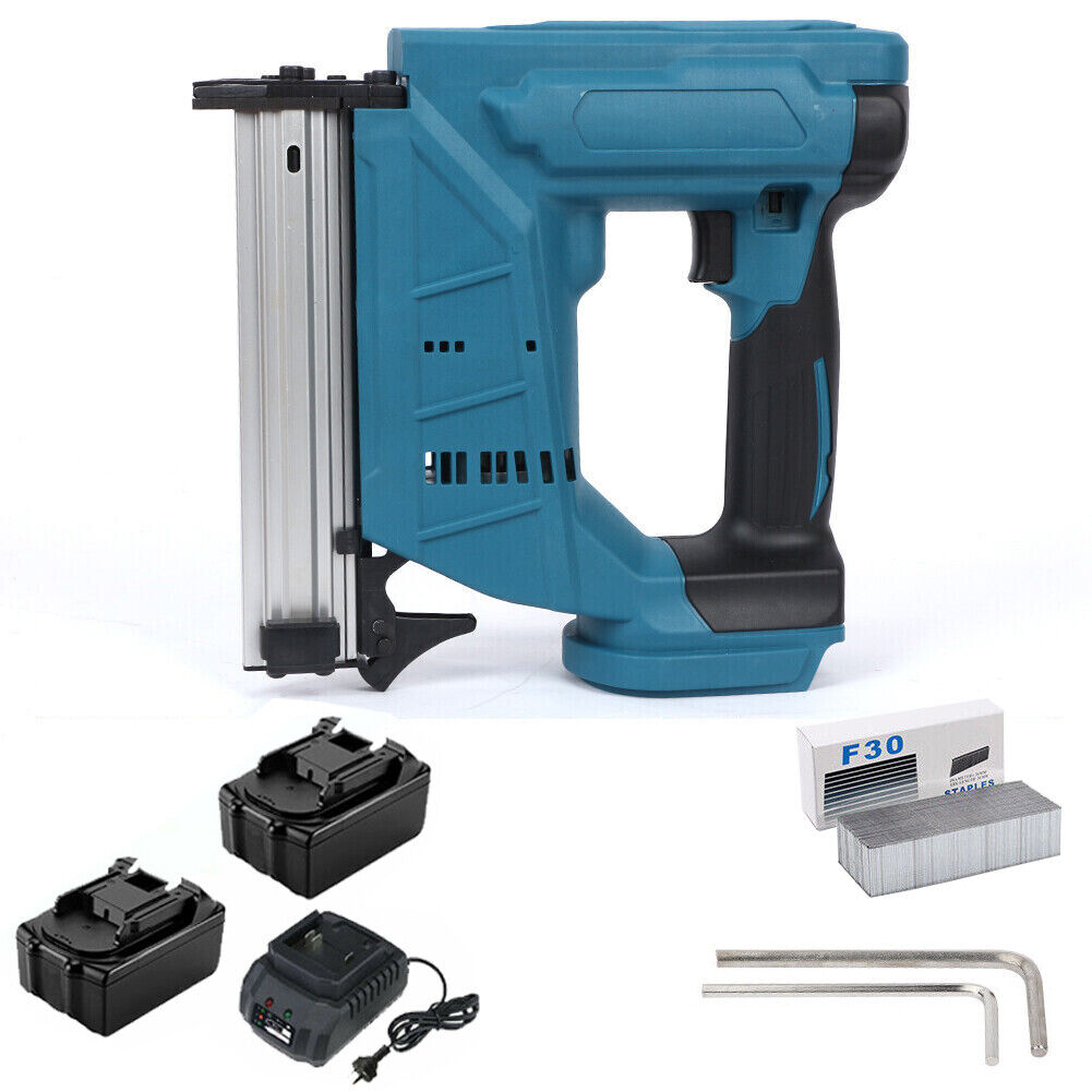 Brushless Cordless Brad Nailer Straight Finish Nail Gun w/ 2 Battery For Makita