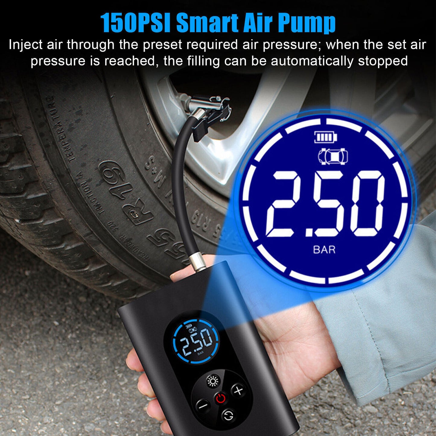 Electric Car Tyre Inflator Pump Portable Tire Air Compressor Pump Air Tire Pump