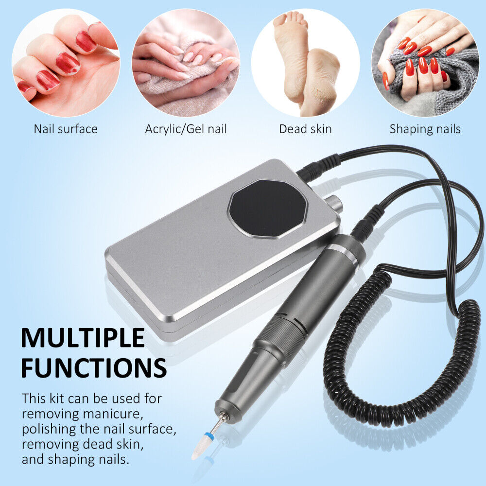 35000RPM Portable Nail Drill Machine Rechargeable E File Fits Manicure Pedicure