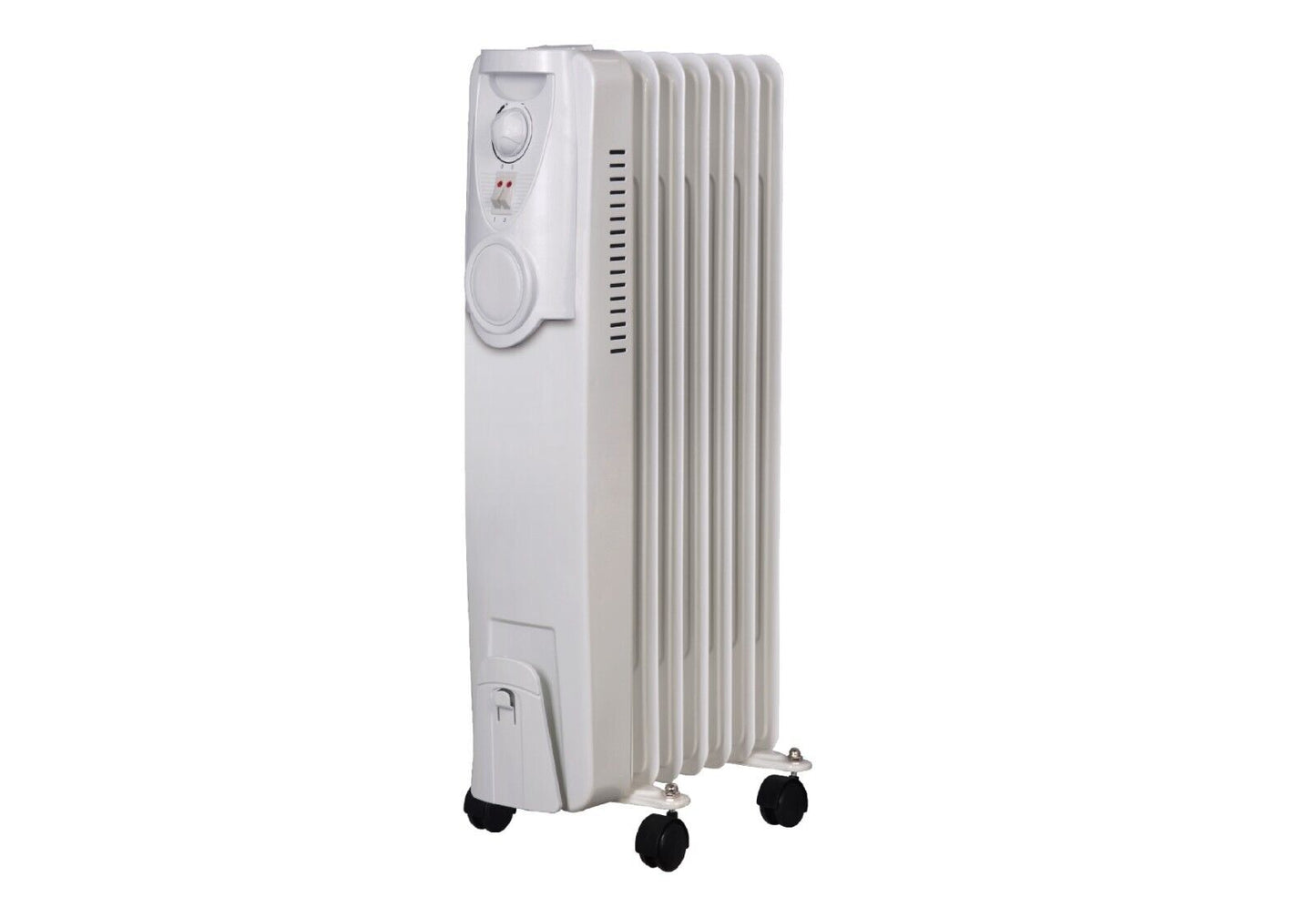 Heller 7 Fin Oil Heater Electric Portable Column 3 Heat Settings Wheels 1500W