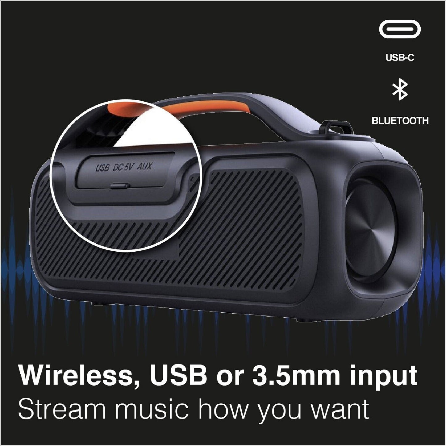 SoundTec 2.0 CH Mini Boombox Outdoor Portable Wireless Bluetooth IPX5