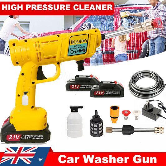 21V Cordless Electric High Pressure Washer Garden Water Spray Gun Car Cleaner