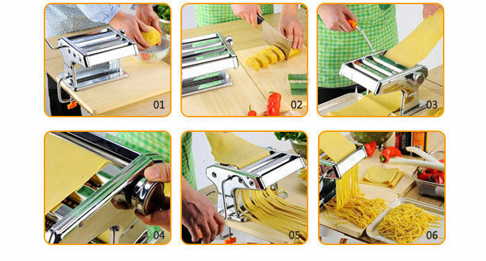 New Pasta Noodle Maker Machine Cutter For Fresh Spaghetti Thickness Settings