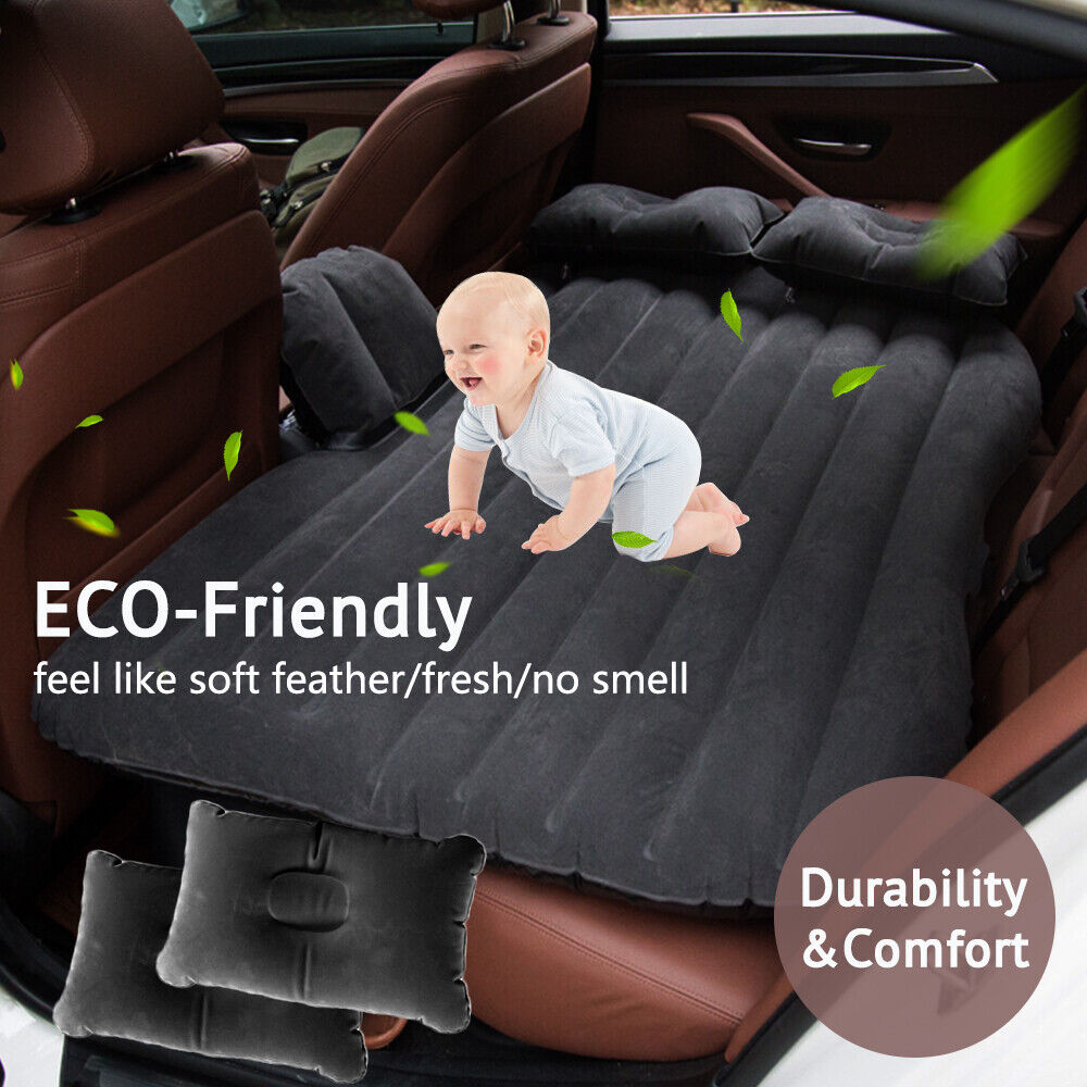 Inflatable Car Back Seat Mattress Portable Travel SUV Camping Soft Rest Air Bed