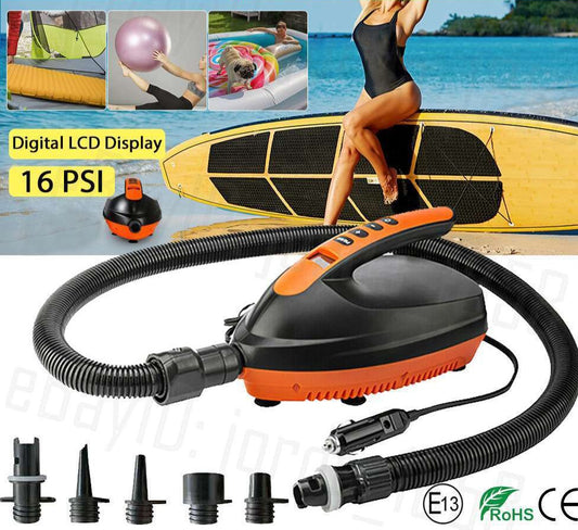 16PSI 12V Intelligent Electric Air Pump SUP High Pressure 2-Stage Paddle Board