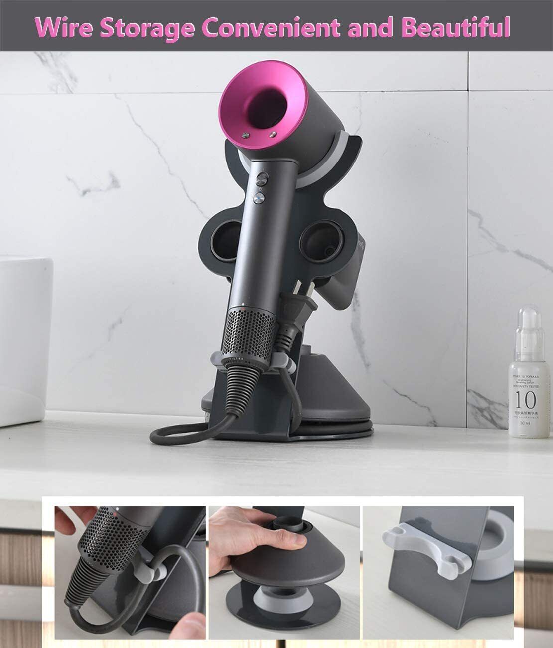 Aluminium Hair Dryer Holder Stand For Dyson Supersonic 5 Hair Dryer Attachments