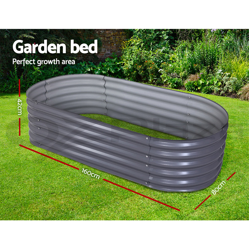 Greenfingers Garden Bed Kit Galvanised Steel Raised Garden Beds Kit Planter Oval