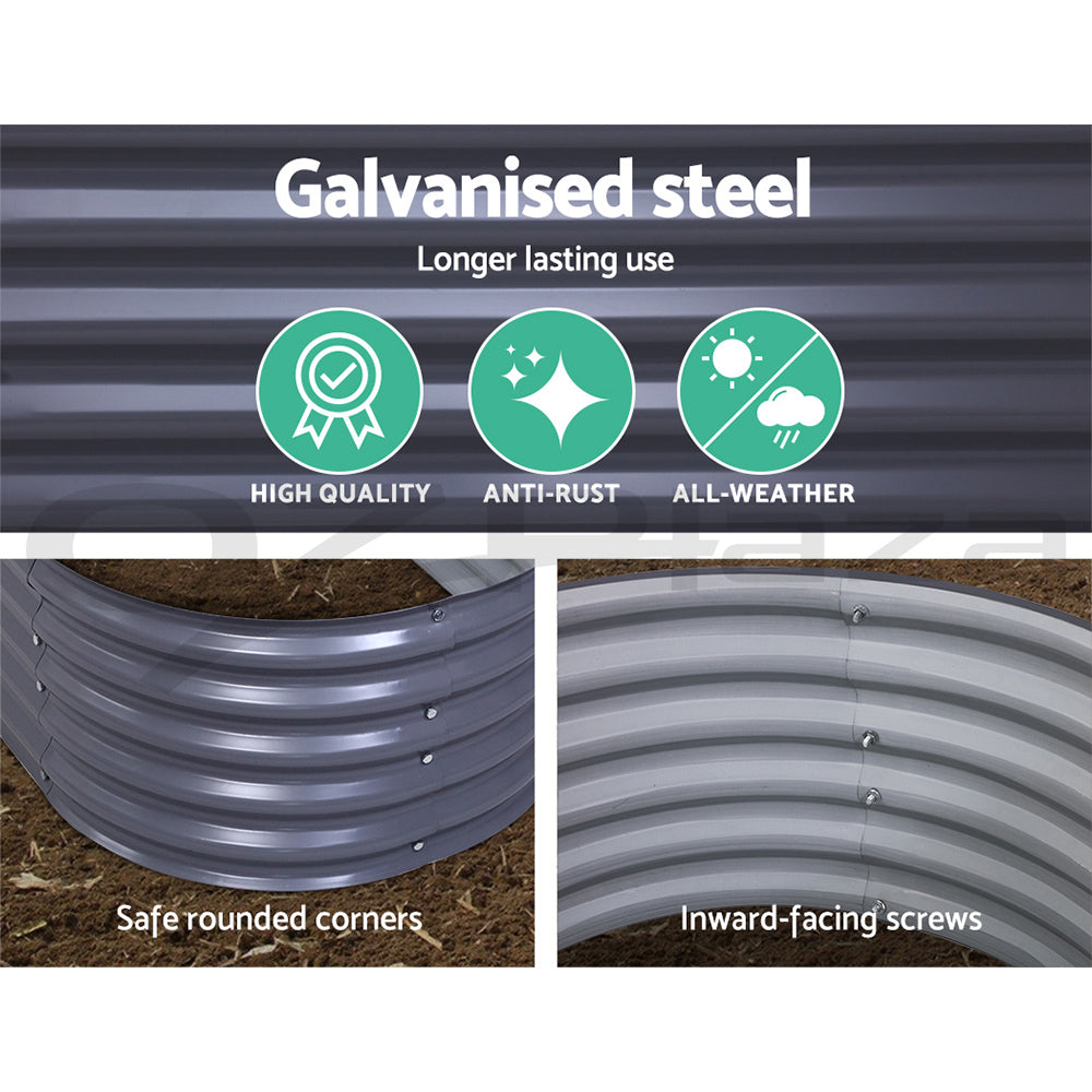 Greenfingers Garden Bed Kit Galvanised Steel Raised Garden Beds Kit Planter Oval