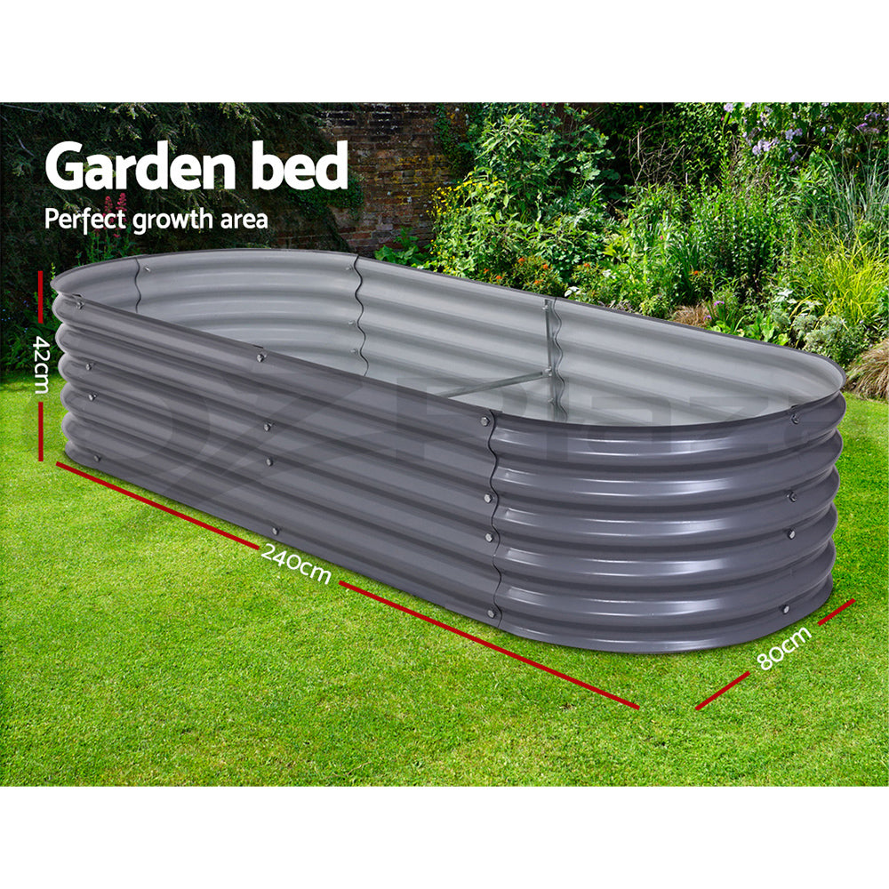 Greenfingers Garden Bed Kit Galvanised Steel Raised Garden Beds Kit Planter Oval