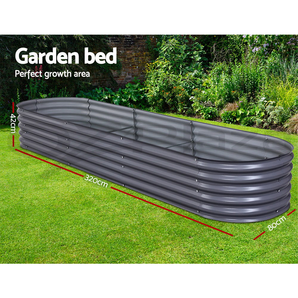 Greenfingers Garden Bed Kit Galvanised Steel Raised Garden Beds Kit Planter Oval