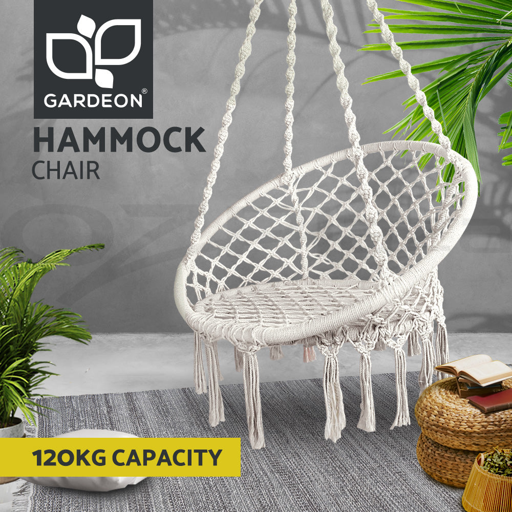 Gardeon Hammock Chair Outdoor Swing Chair Hanging Bed Cotton Indoor