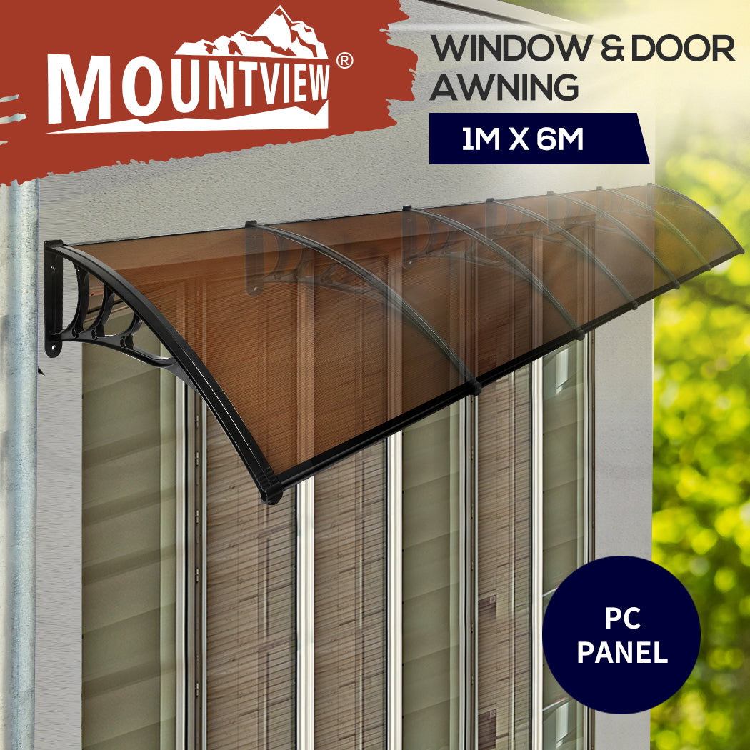 Mountview Window Door Awning Outdoor Canopy Patio Shield Rain Cover 1M X 1.2-6M