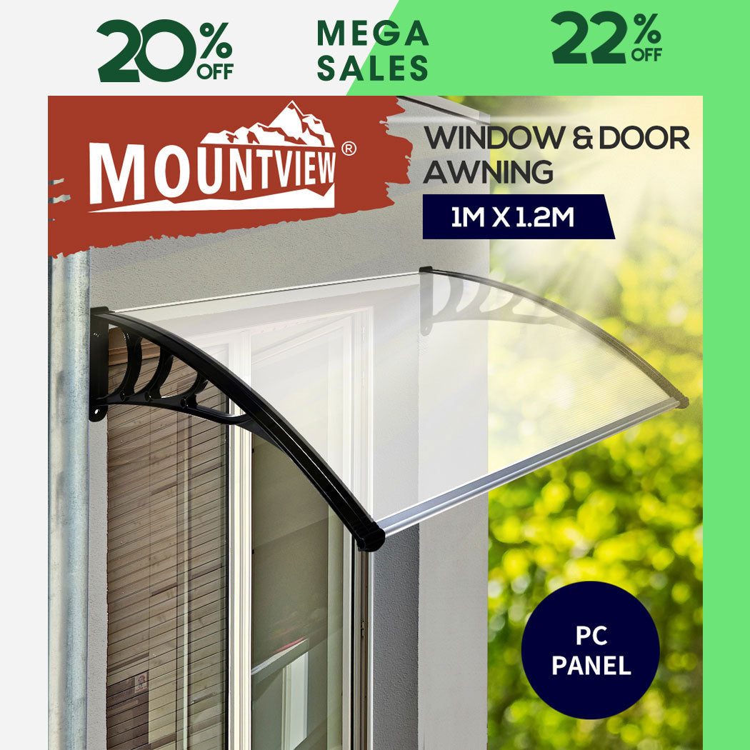 Mountview Window Door Awning Outdoor Canopy Patio Shield Rain Cover 1M X 1.2-6M