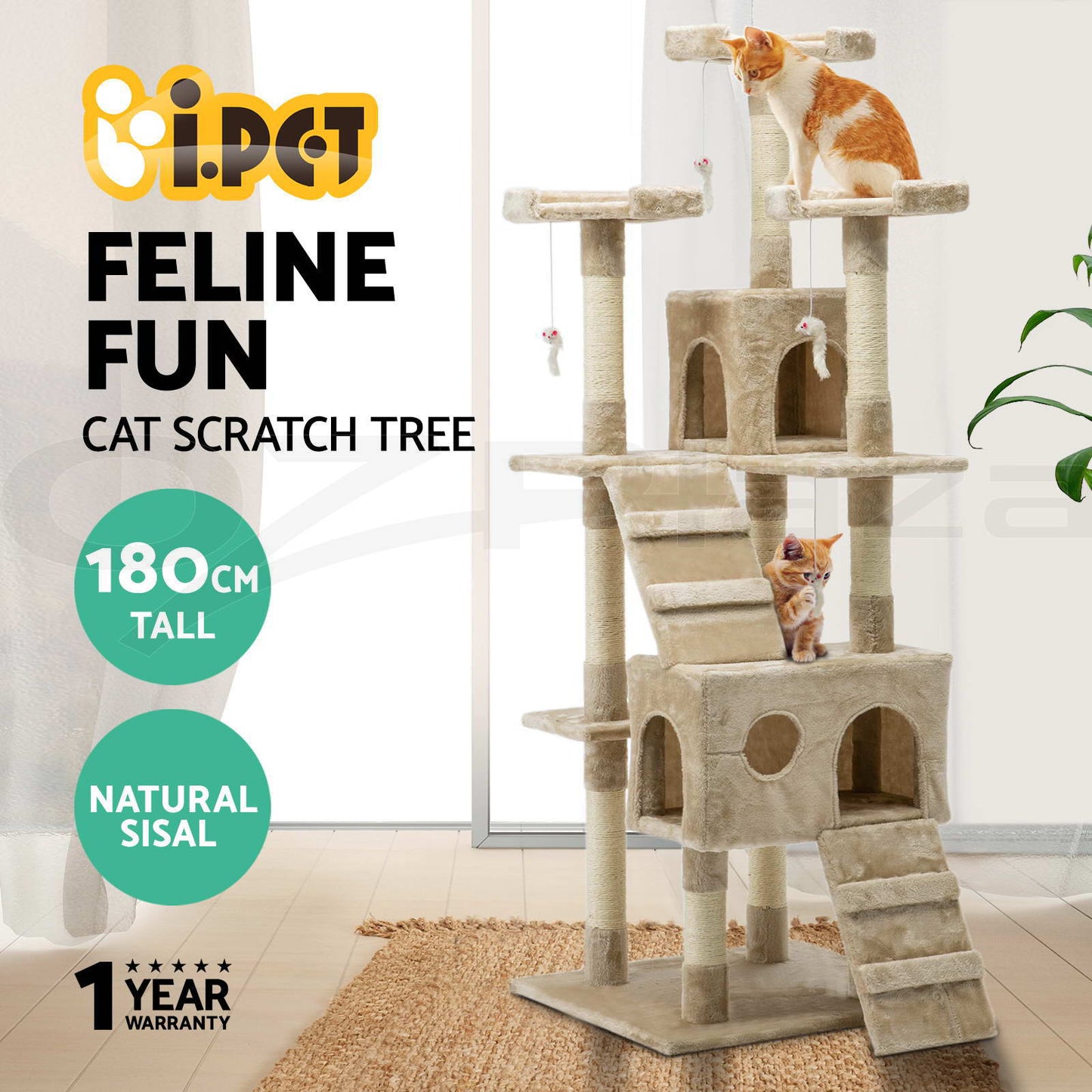 Cat Tree Trees Scratching Post Scratcher Tower Condo House 180cm