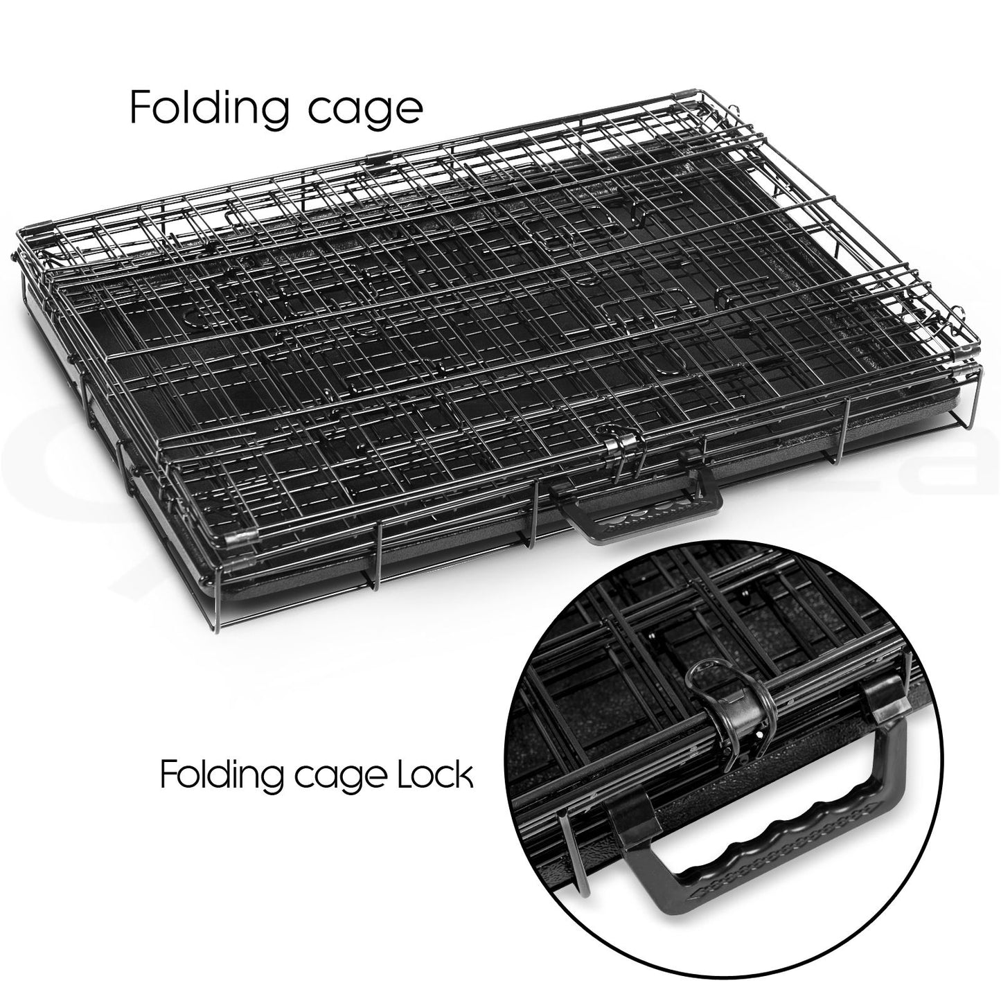 Dog Cage Crate Kennel Cat Collapsible Metal Cages 24"~ 48" Playpen Large