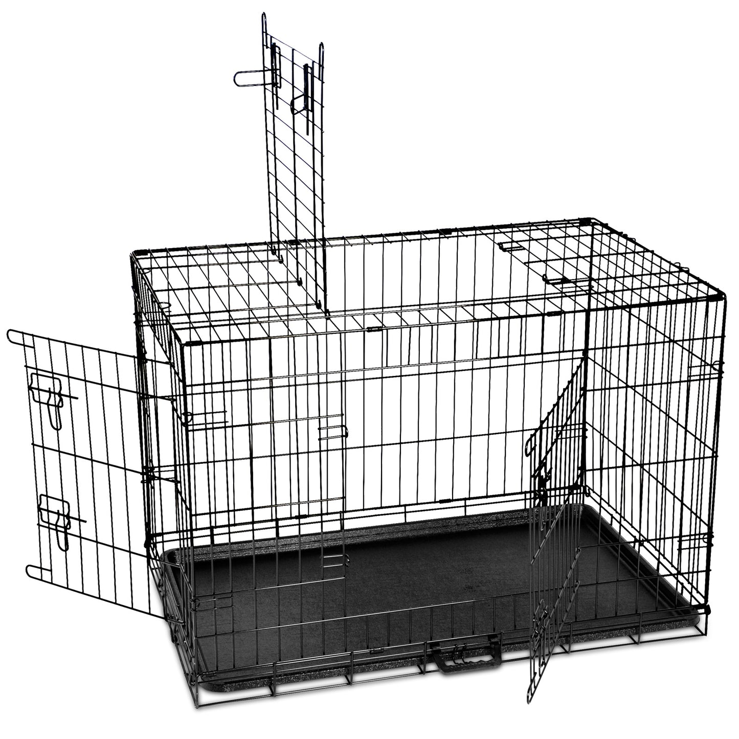 Dog Cage Crate Kennel Cat Collapsible Metal Cages 24"~ 48" Playpen Large