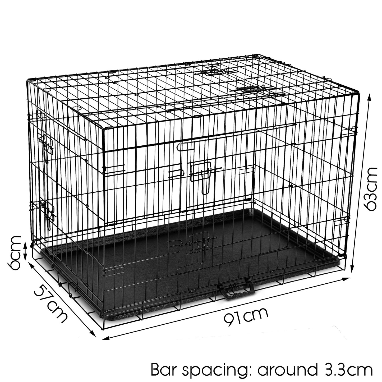 Dog Cage Crate Kennel Cat Collapsible Metal Cages 24"~ 48" Playpen Large