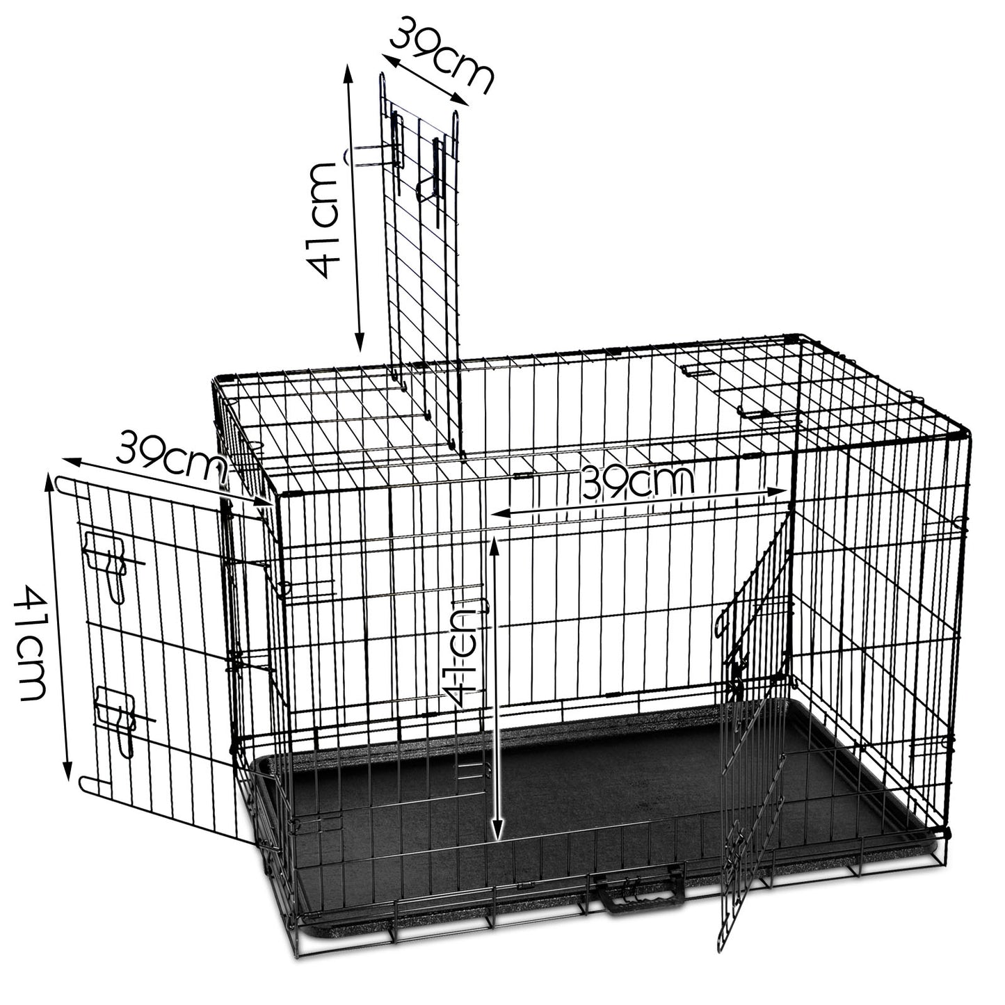 Dog Cage Crate Kennel Cat Collapsible Metal Cages 24"~ 48" Playpen Large