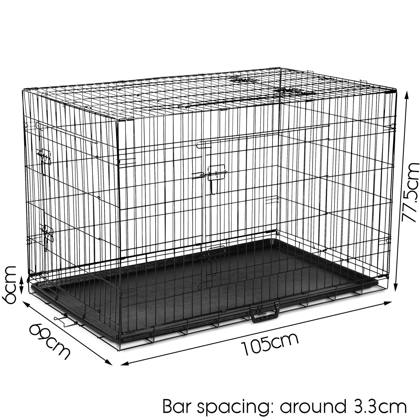 Dog Cage Crate Kennel Cat Collapsible Metal Cages 24"~ 48" Playpen Large