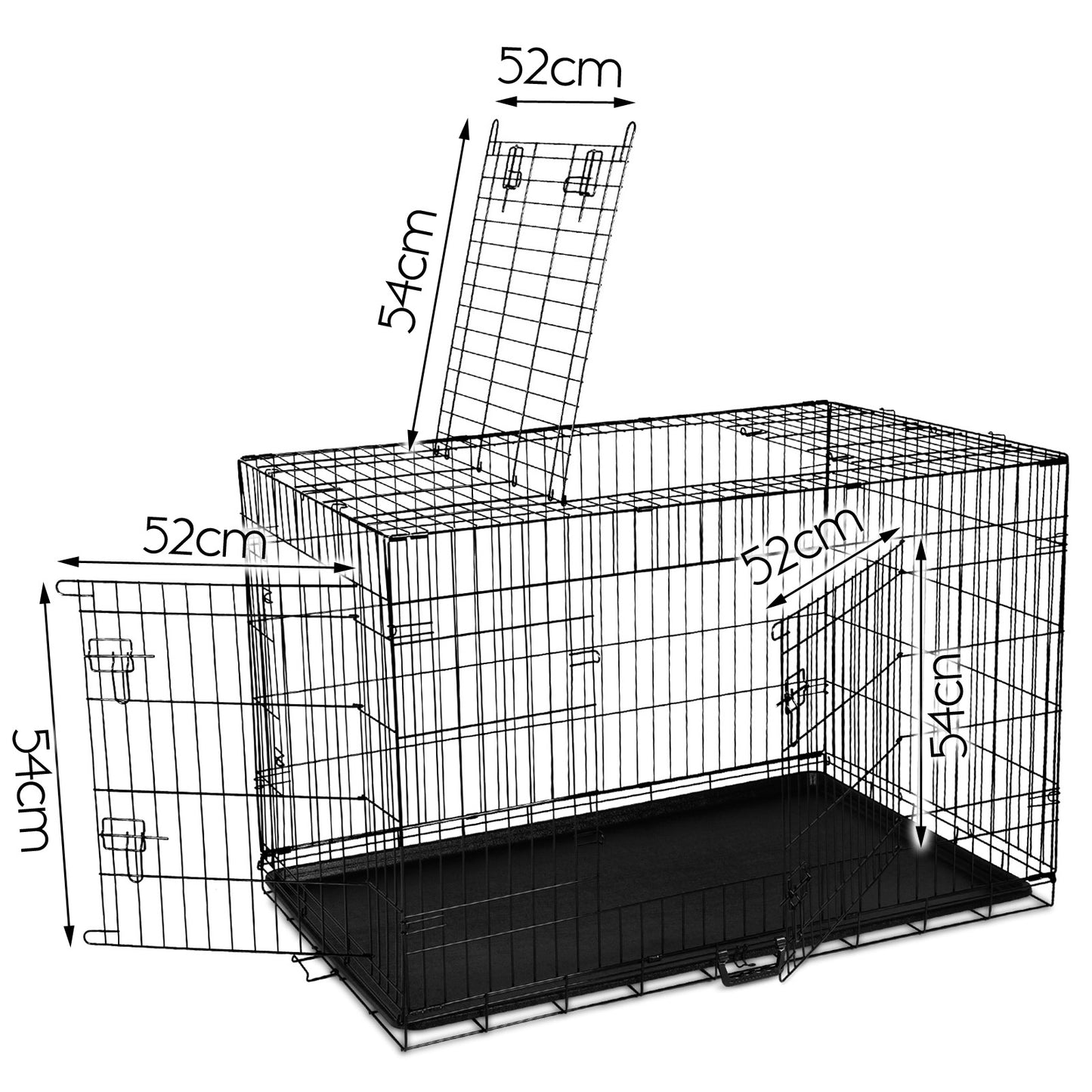 Dog Cage Crate Kennel Cat Collapsible Metal Cages 24"~ 48" Playpen Large