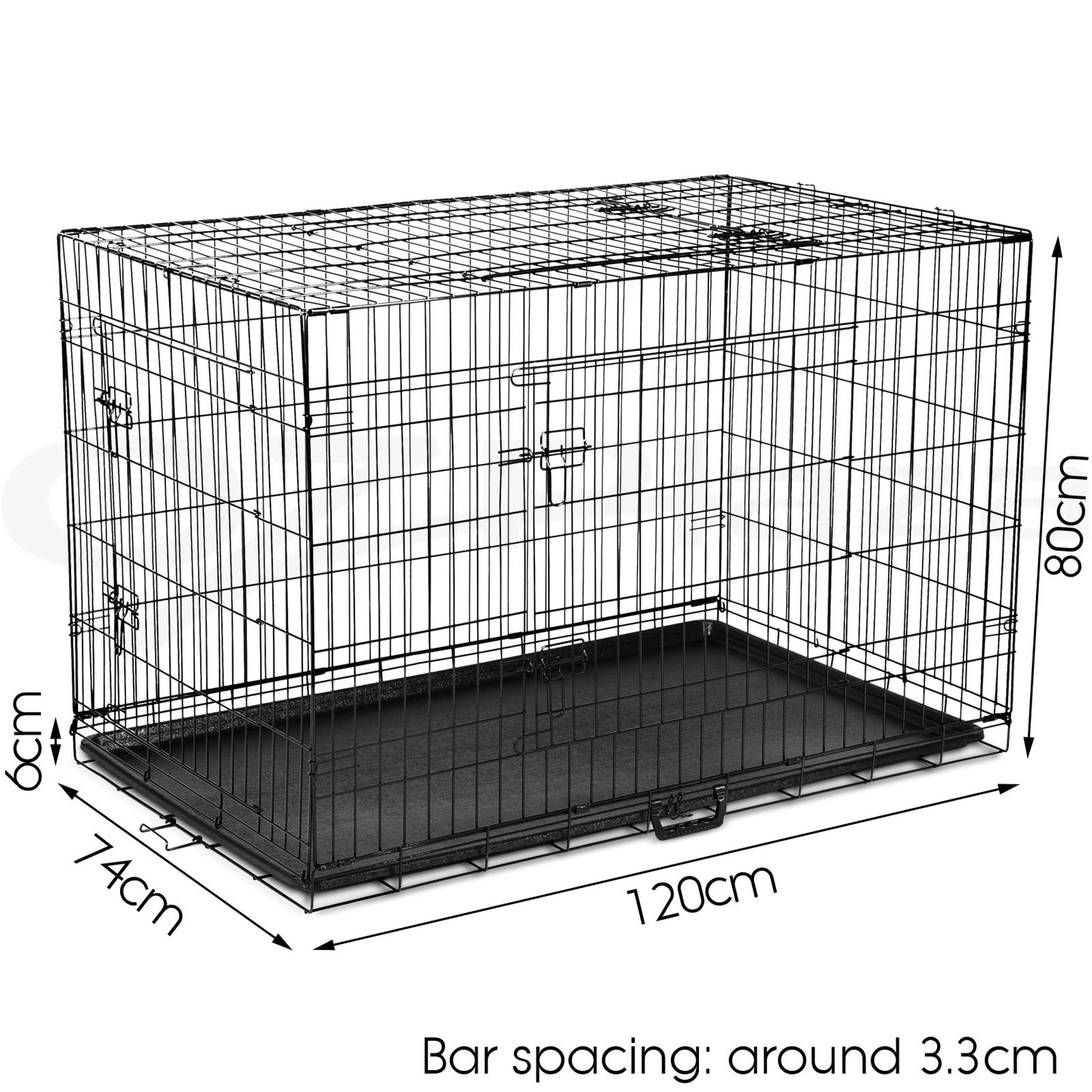 Dog Cage Crate Kennel Cat Collapsible Metal Cages 24"~ 48" Playpen Large