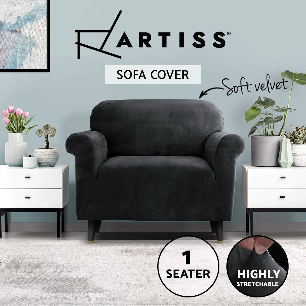 Artiss Velvet Sofa Cover Plush Couch Cover Lounge Slipcover 1/2/3/4 Seater