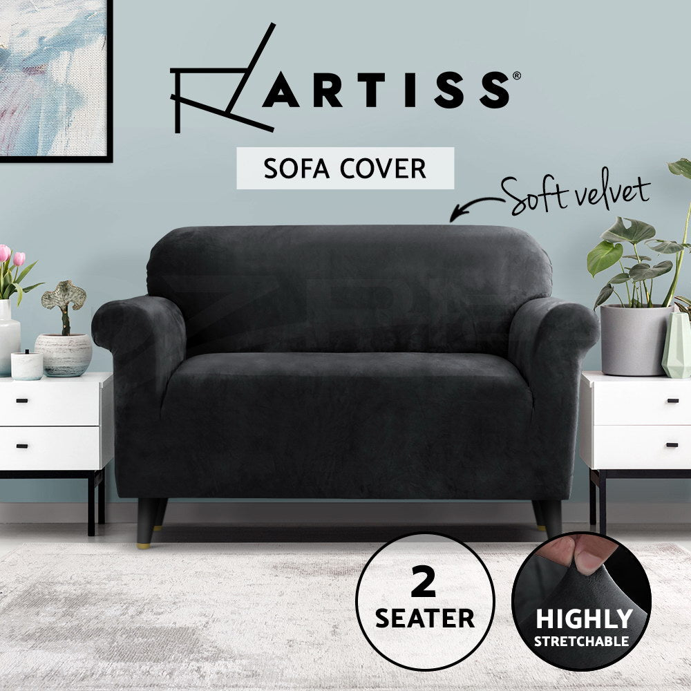 Artiss Velvet Sofa Cover Plush Couch Cover Lounge Slipcover 1/2/3/4 Seater