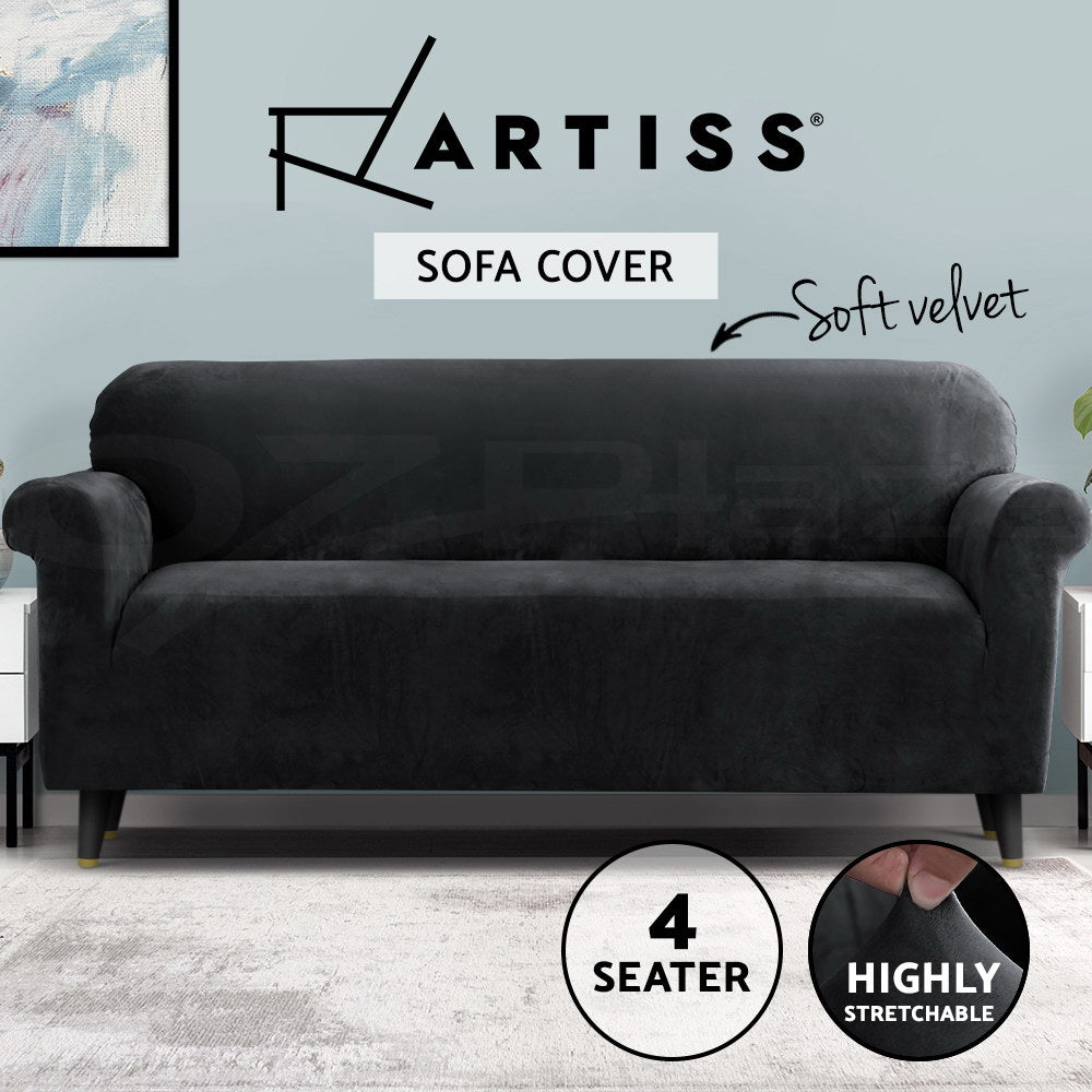 Artiss Velvet Sofa Cover Plush Couch Cover Lounge Slipcover 1/2/3/4 Seater