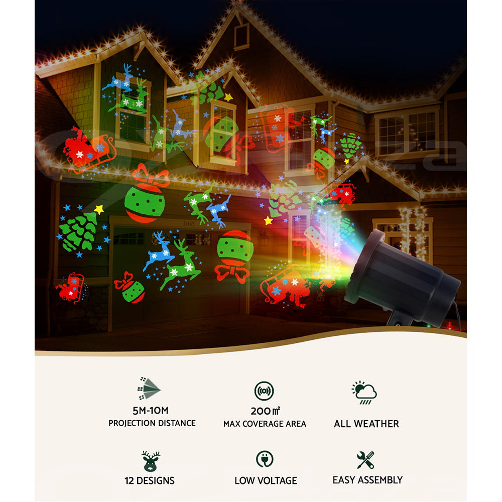 Jingle Jollys Christmas Projector Laser Lights Moving Landscape Light Lamp