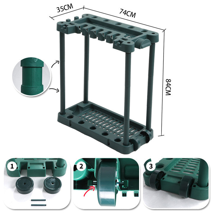 Garden Tools Rack Farm Shed Garage Storage Long Short Handles Organizer Holder