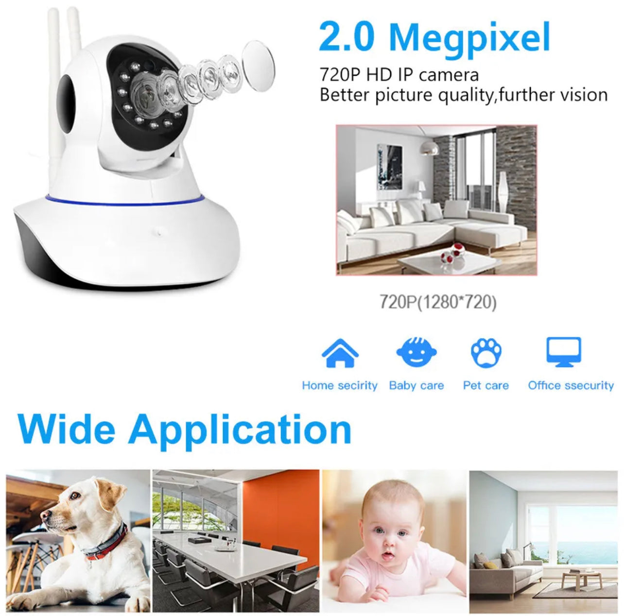 WiFi Security Camera Wireless Baby Monitor HD IP Home Surveillance CCTV System