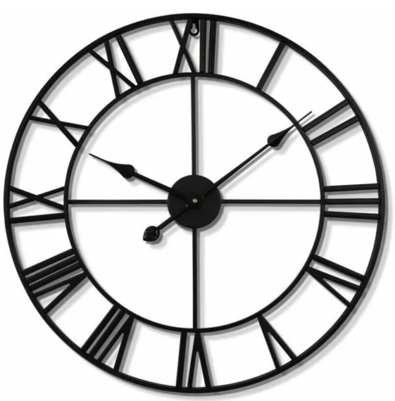 Large Roman Wall Clock Big Numeral Giant Round Face Outdoor Garden Silent