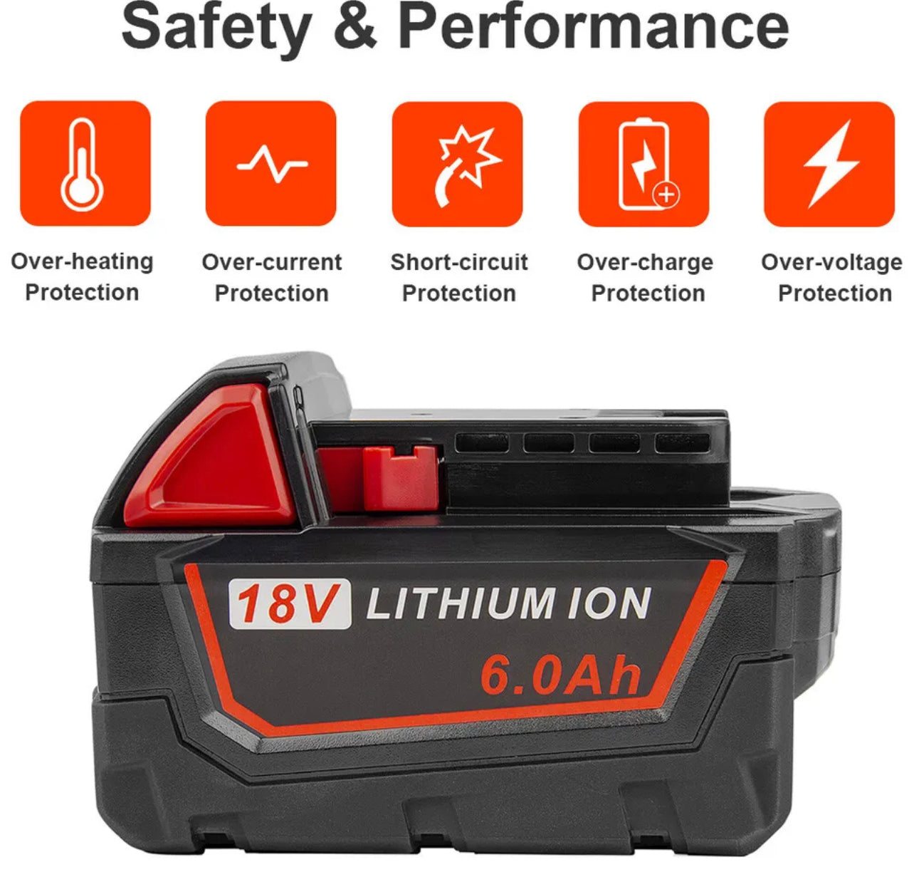 2X For Milwaukee M18 Lithium XC 6.0 Ah 18V Extended Capacity Battery 48-11-1860