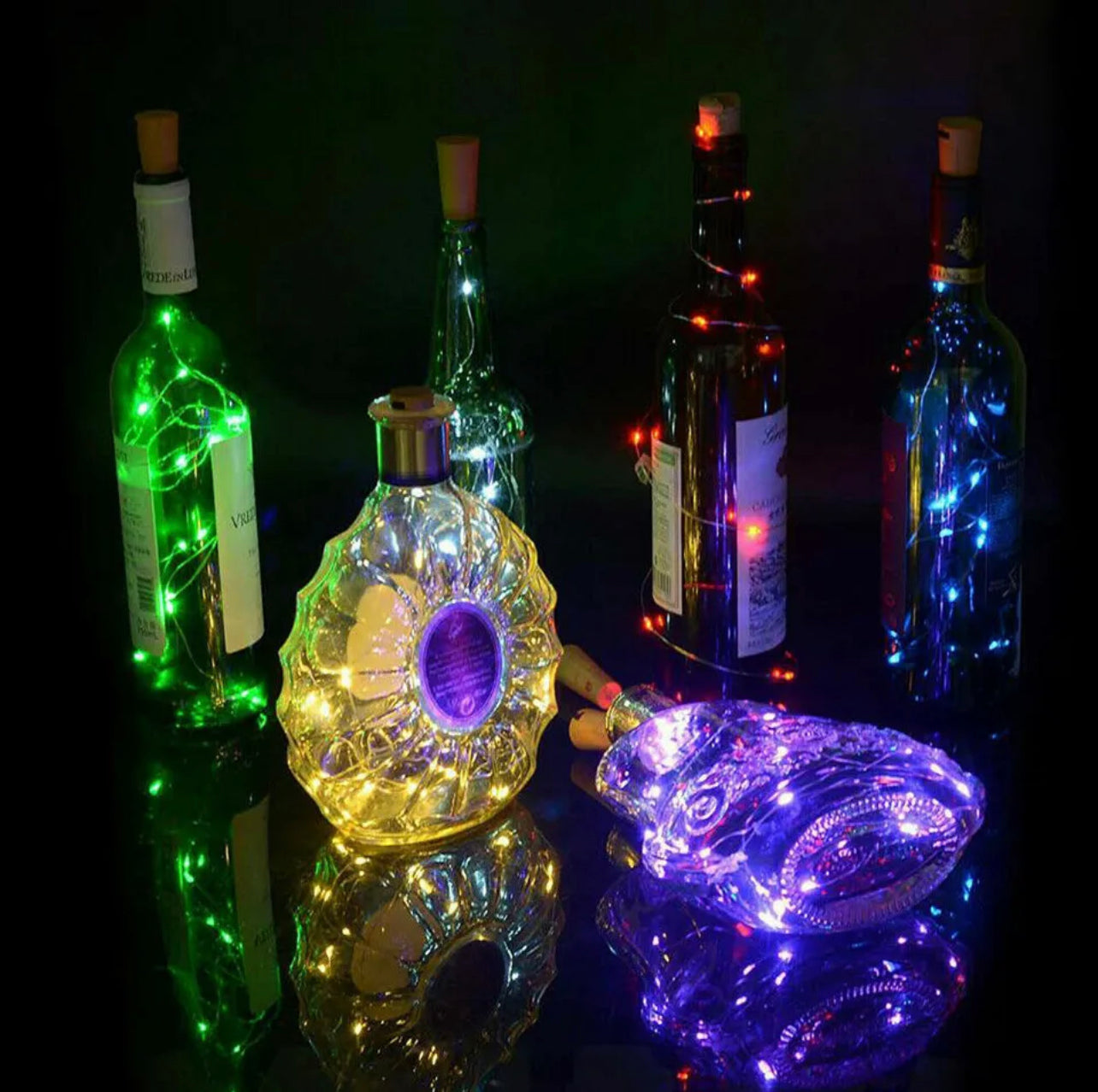 10PCS Fairy Wine Bottle String Lights 20 LED Battery Cork For Party Xmas Wedding