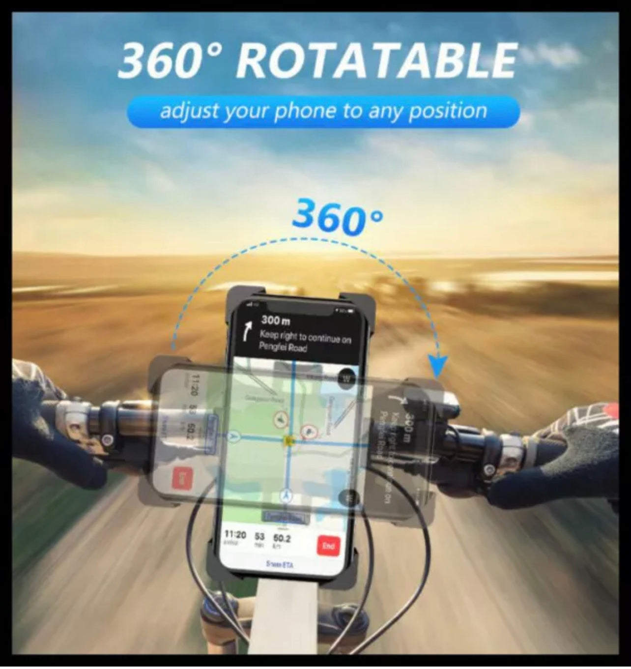 360° Rotation Mobile Phone Holder Handlebar Mount For Motorcycle Bicycle Bike