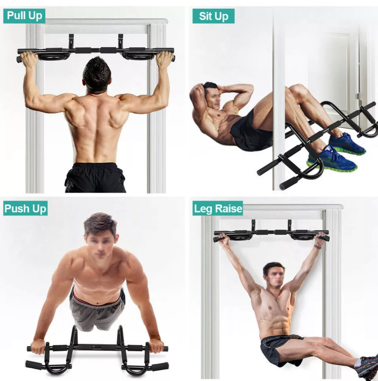 Pull Up Bar Doorway Chin Abs Exercise Home Gym Fitness Strength Workout Indoor