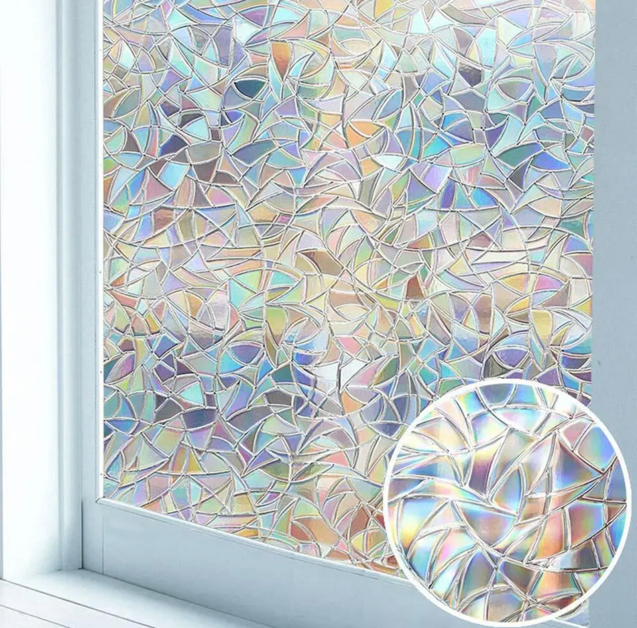 Rainbow Translucent Window Film Print Sticker Cling Stained Glass UV Block Gift