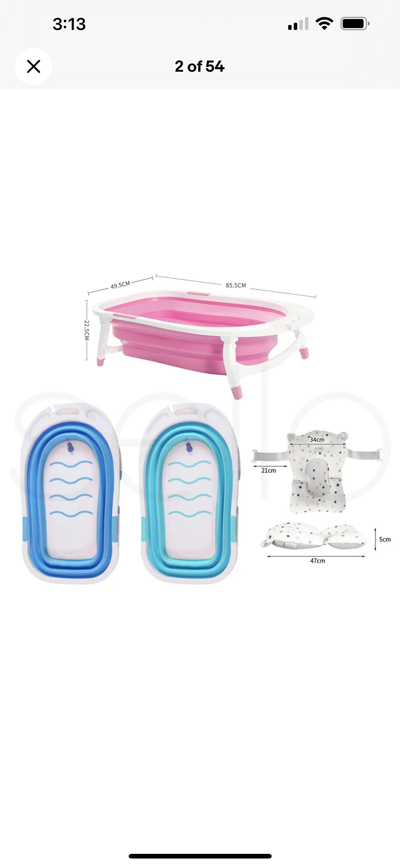 Baby Bath Tub Infant Toddlers Foldable Bathtub Folding Safety Bathing Shower