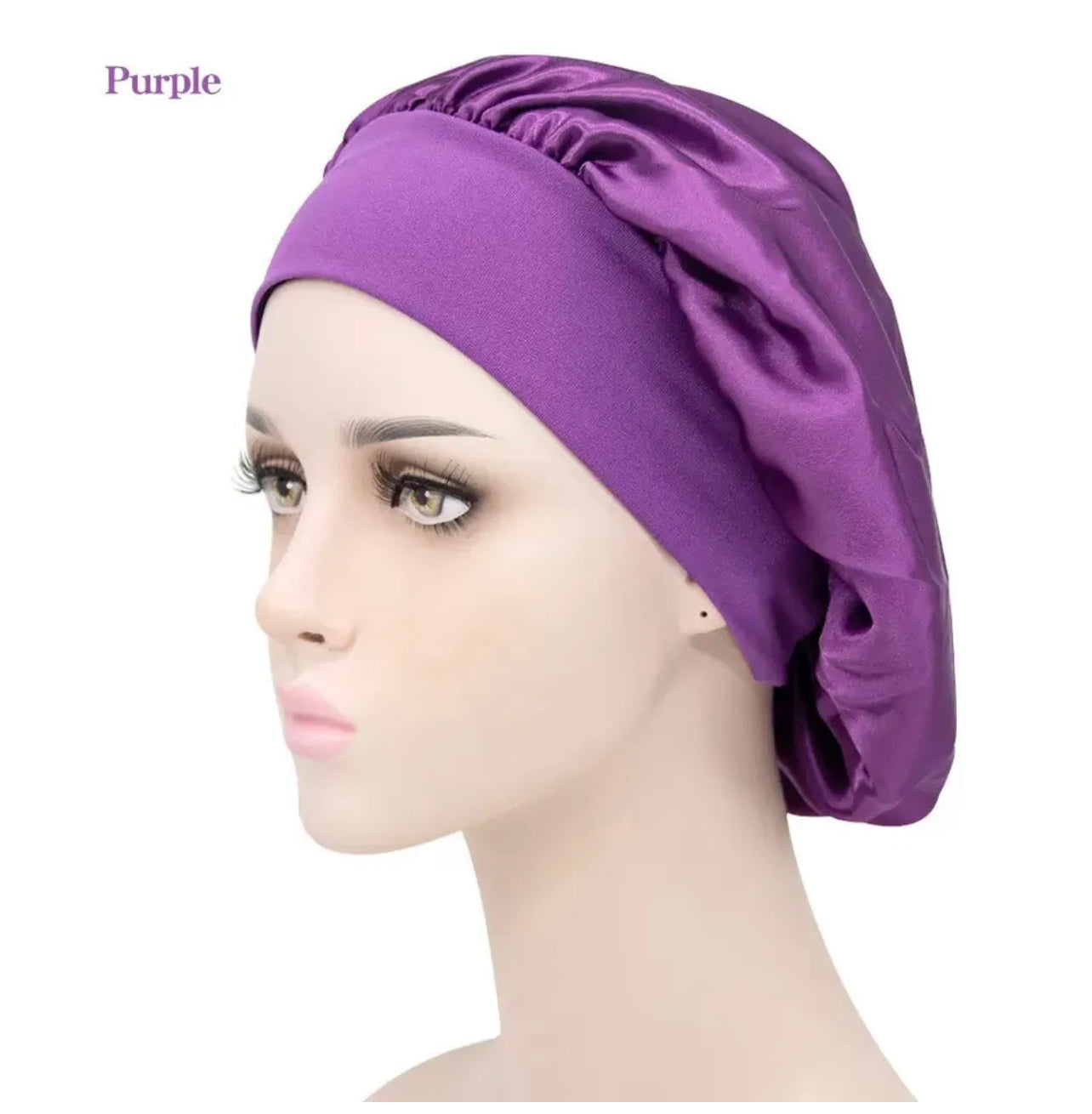 Sleeping Bonnet Hair Wrap Silk Satin Cap Women Elastic Night Soft Hat Headwear