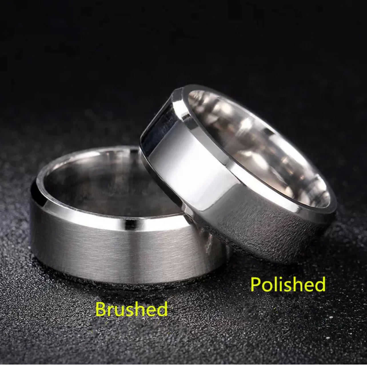 Titanium Stainless Steel 8mm Brushed Finish Men Women Wedding Band Comfort Ring