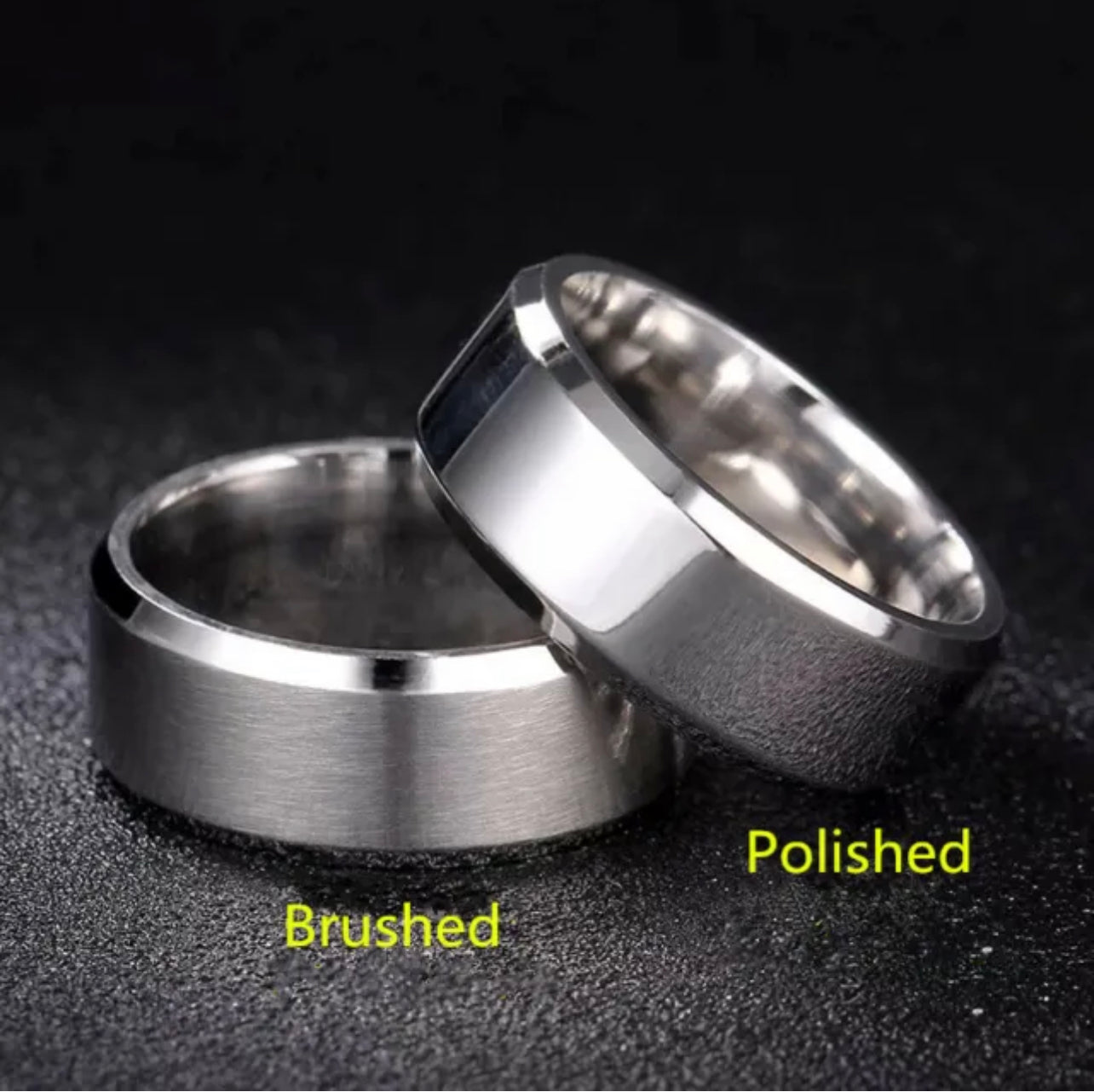 Titanium Stainless Steel 8mm Brushed Finish Men Women Wedding Band Comfort Ring