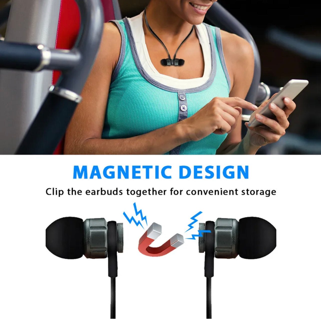 Sweatproof Wireless Bluetooth Earphones Headphones Sport Gym