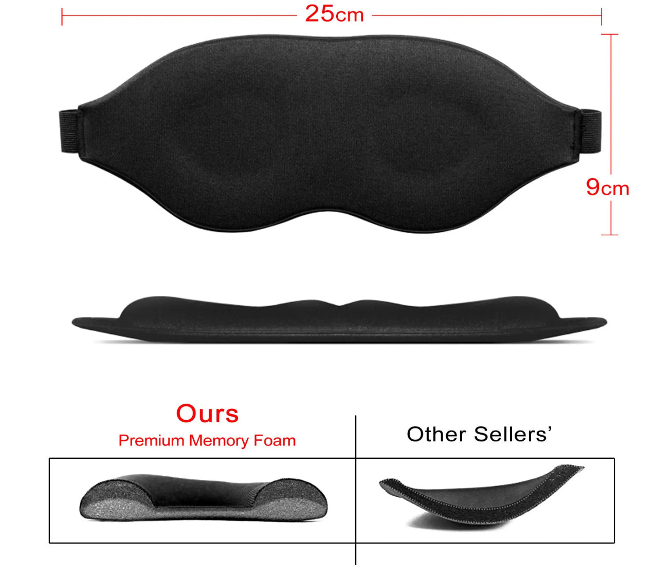 Travel Sleep Eye Mask soft 3D Memory Foam Padded Shade Cover Sleeping Blindfold